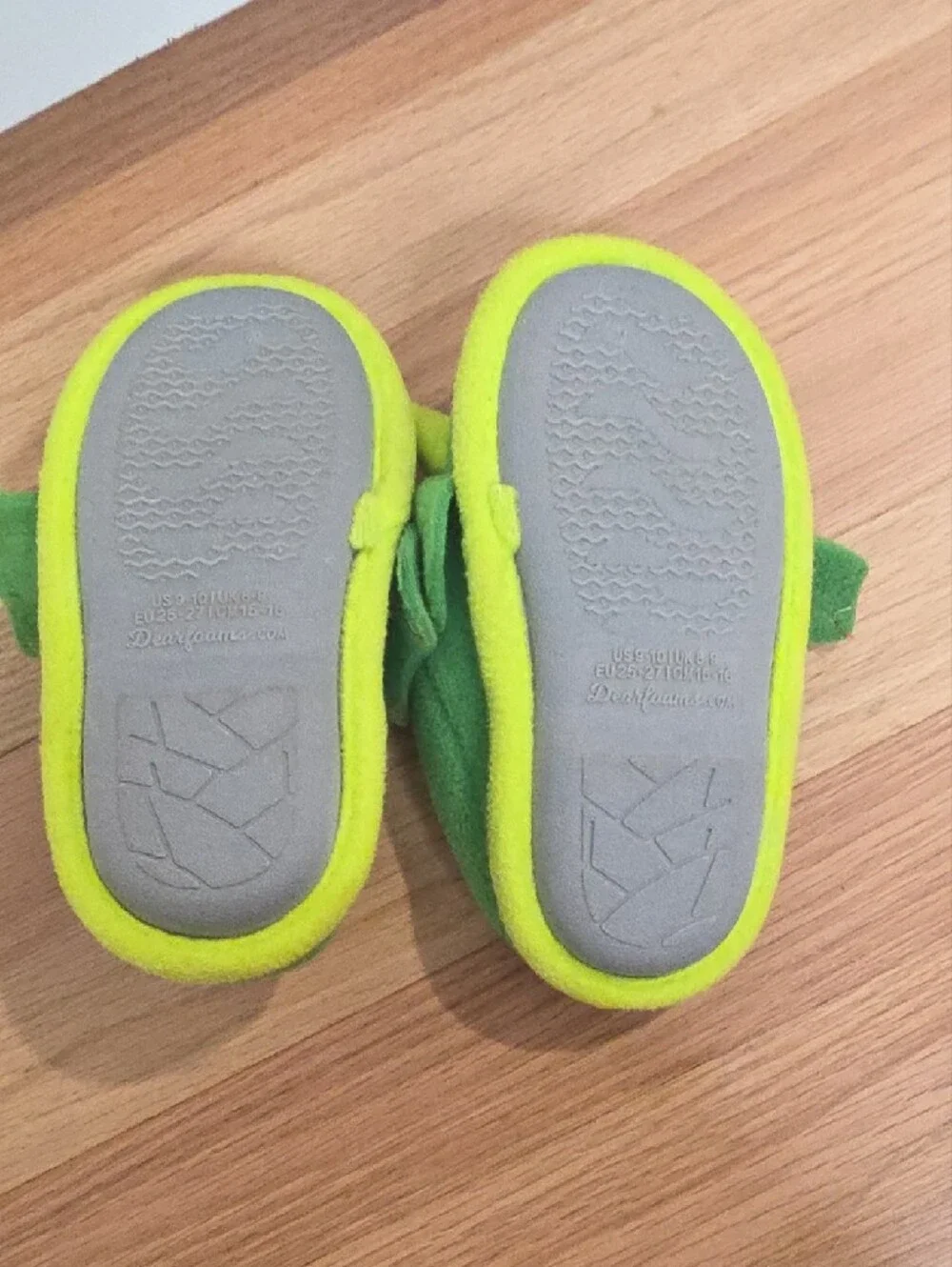 dearfoams Green Triceratops Kids Slippers
